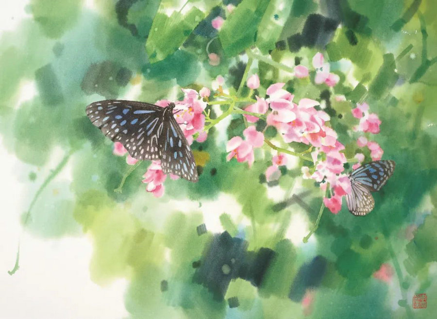 Between lines and colors, a watercolorist paves ways to a world of poetry