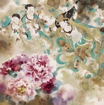 Echo of the Silk Road, Li Qing, 2022 80cm x 80cm